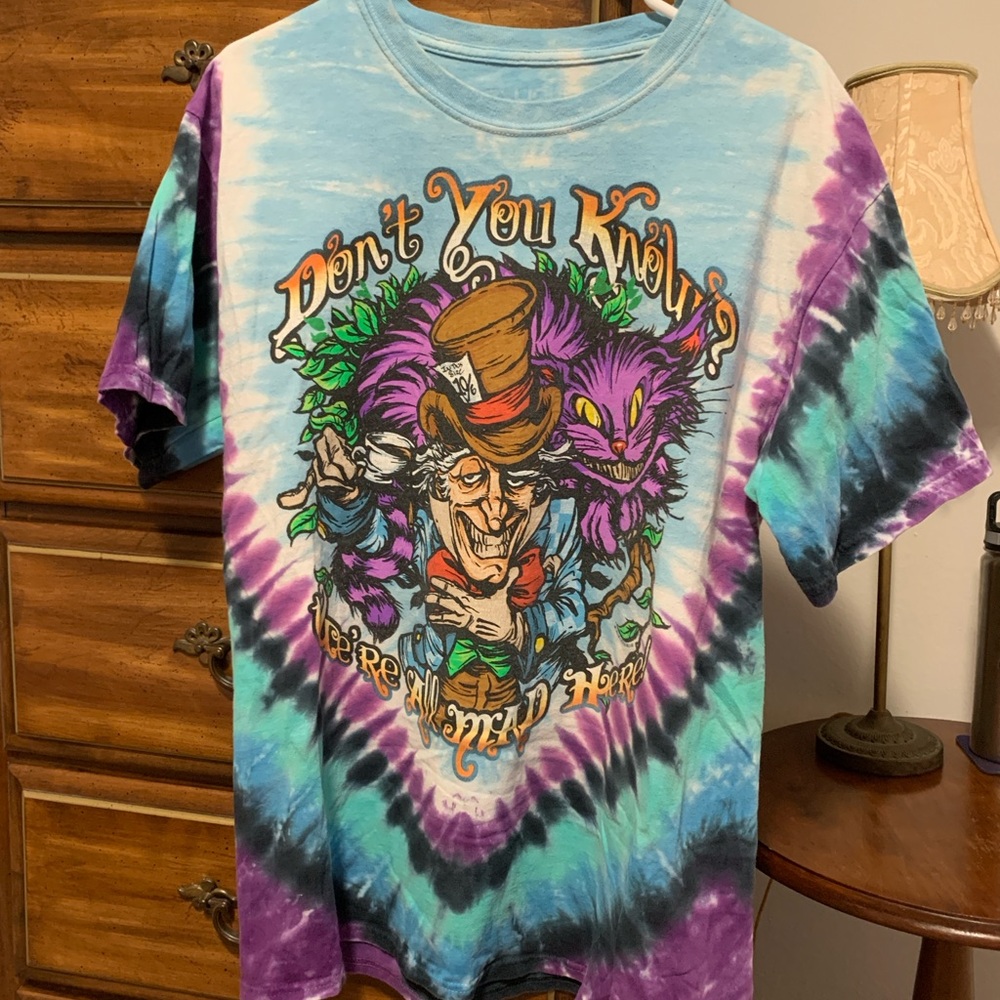 Alice in Wonderland tie dye graphic tee